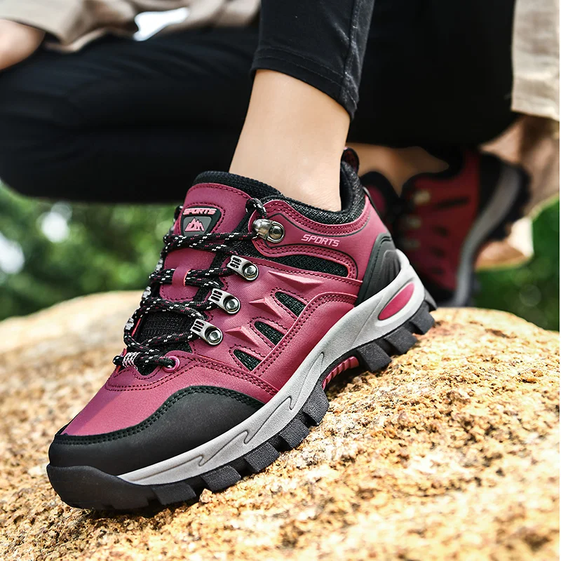 Women Outdoor Hiking Boots Warm Plush Anti-skid