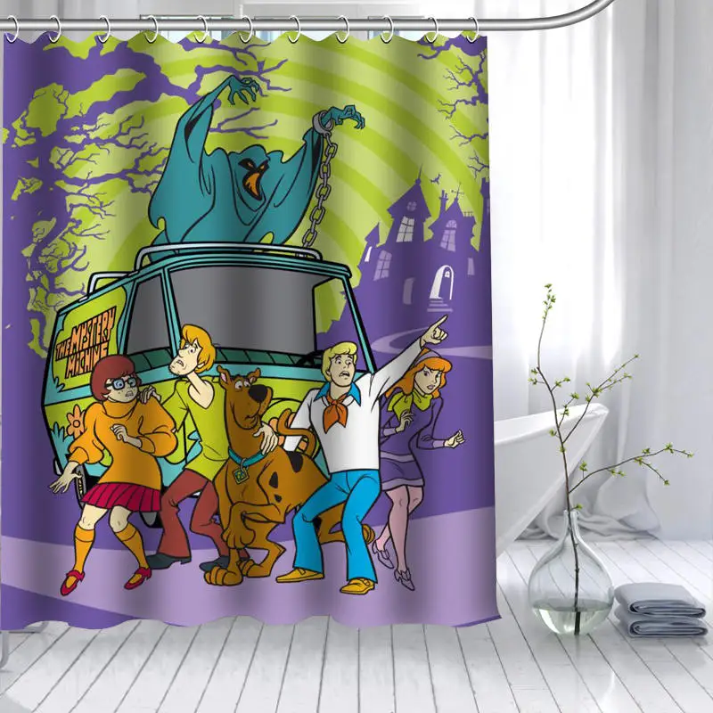 Новое поступление Scooby Doo Dog занавеска из полиэстеровой ткани высокой четкости Печать Водонепроницаемая занавеска для ванной 12 крюк занавес для ванной - Цвет: 2