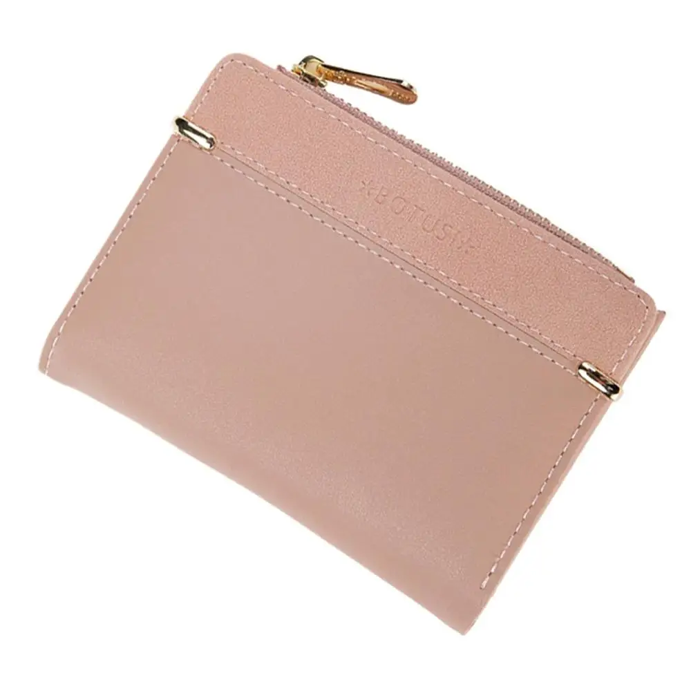 Pink Женский короткий кошелек на молнии, кошелек для монет с несколькими картами,, Модный женский кошелек для кредитных карт, маленький роскошный брендовый кожаный/E - Цвет: Pink