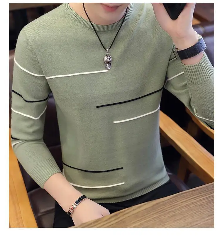 brand social cotton thin men pullover sweaters casual crocheted striped knitted sweater men masculino jersey clothes