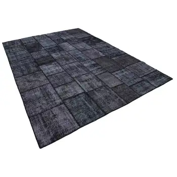 

254x356 Cm Black Handmade Patchwork Rug-8x12 Ft