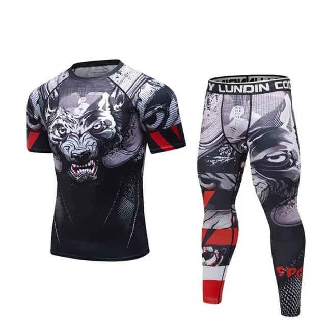 Impresssano 3D compresssano apertada de secagem rapida для бега трусцой terno MMA ginasio de esportes terno dos homens ao ar livre qualidade de fitness tont esportes terno