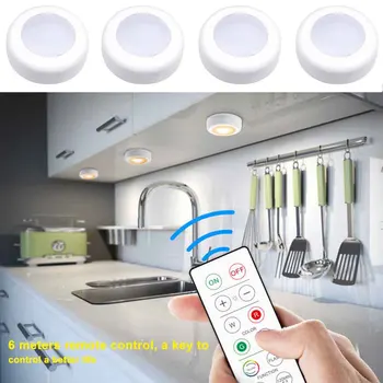 

6pcs 16 Colors RGB Under Cabinet Light With Remote Control Closet Led Color Changing Battery Operated Hotel Wireless Wardrobe