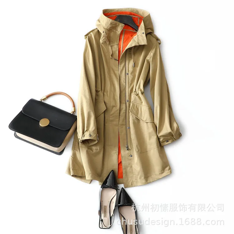 Even Lining Not General! Japan Toray Fabric, Breathable Not Hot! Waterproof Windproof Medium-length Trench Coat