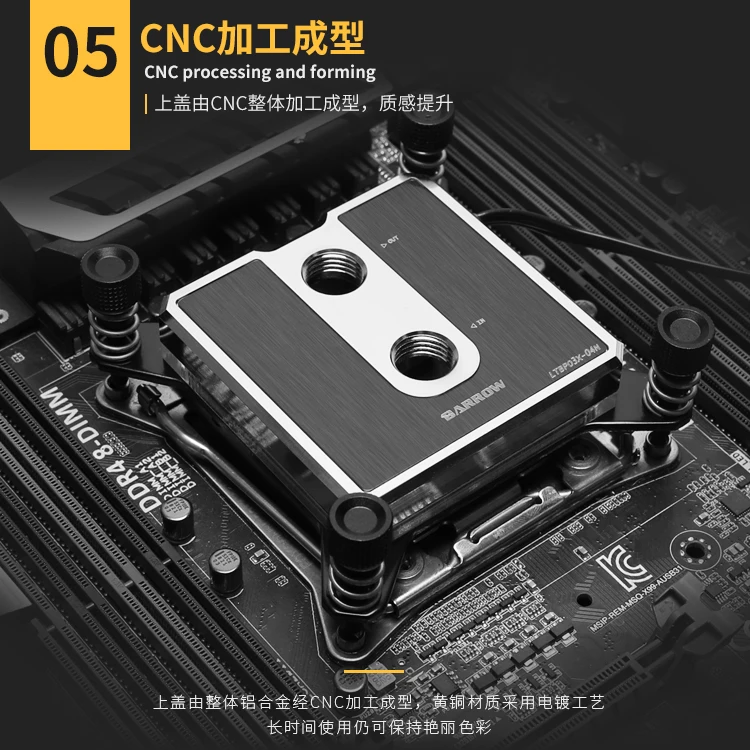 Курган водоблок для процессора подойдет процессор INTEL разъем LGA 115x1150 1151 1155 1156 5v 3pin свет заголовок процессорный кулер LTCP03-04N