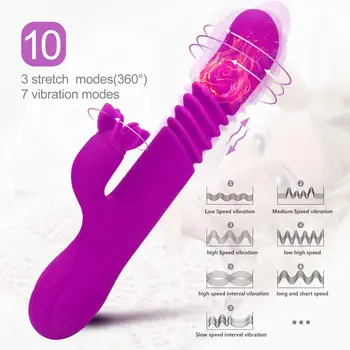 Thrusting Dildo Vibrator Automatic G spot Vibrator with Suction Cup Sex Toy for Women Hand-Free Sex Fun Anal Vibrator for Orgasm 4