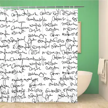 

Bathroom Shower Curtain Abstract Text Pattern of Words and Applicable in Computer Polyester Fabric 72x72 inches Waterproof Bath