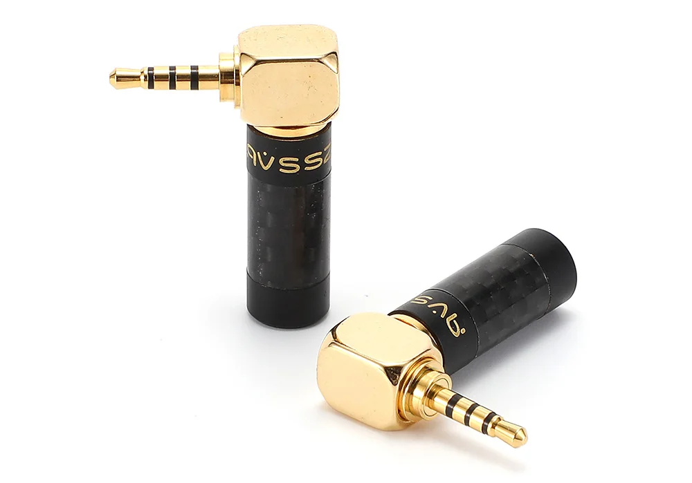AVSSZ Carbon Fiber 3.5mm Jack Stereo Headphone Plug - Straight/Angle, 3/4/5 Poles, DIY Repair & Replacement (2.5mm, 4.4mm) Description Image.This Product Can Be Found With The Tag Names Computer Cables Connecting, Computer Peripherals, PC Hardware Cables Adapters, Straight angle plug