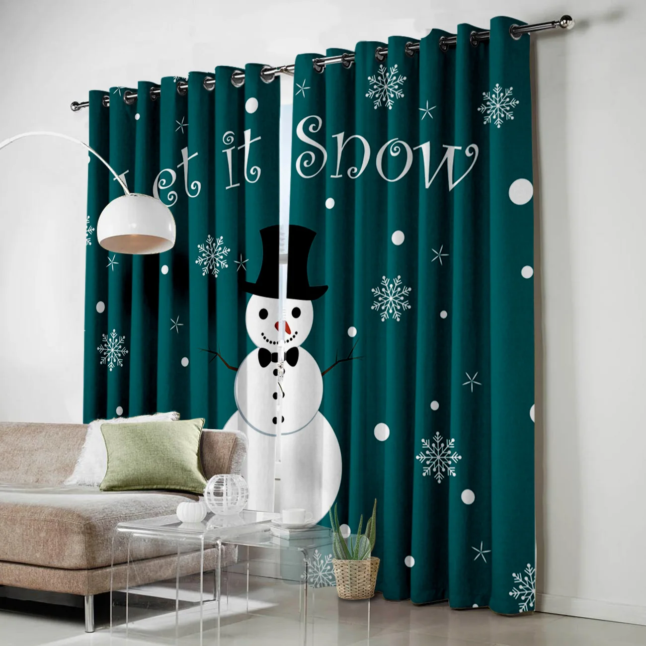 Let It Snow Blue Biackout оконные занавески s занавески для гостиной, кухонные затемненные занавески s