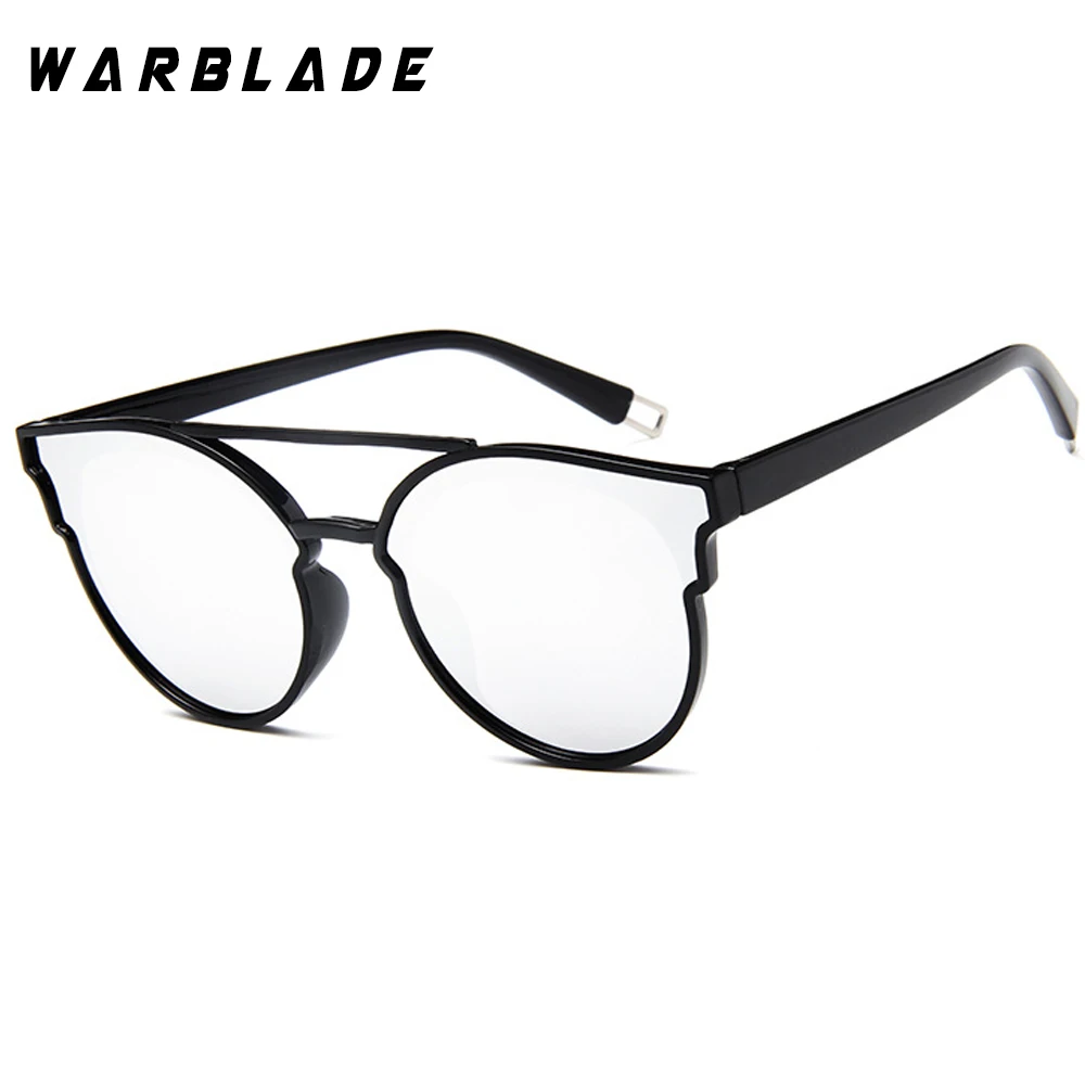 WarBLade модные популярные винтажные женские солнечные очки Бабочка Роскошные Пластиковые линзы океана солнцезащитные очки классические ретро уличные - Цвет линз: black silver