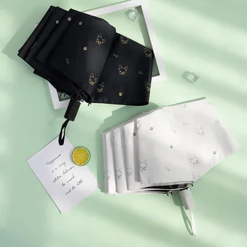 

Folding Umbrella Portable Sun Umbrellas Sunscreen Anti-UV Waterproof Women Umbrellas Parasol Creative Cartoon Dog