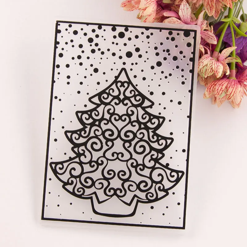 

Tree Embossing folders Stencils Plastic for Scrapbooking DIY New Template Fondant Cake Photo Album Card Making Decoration
