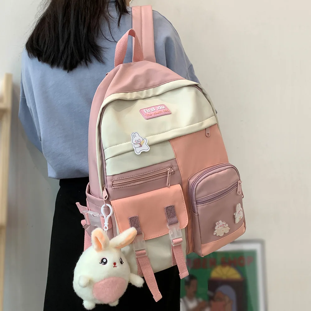 Nylon Backpack Bags Book School-Bag Harajuku Female Girl Trendy Waterproof Women Cute