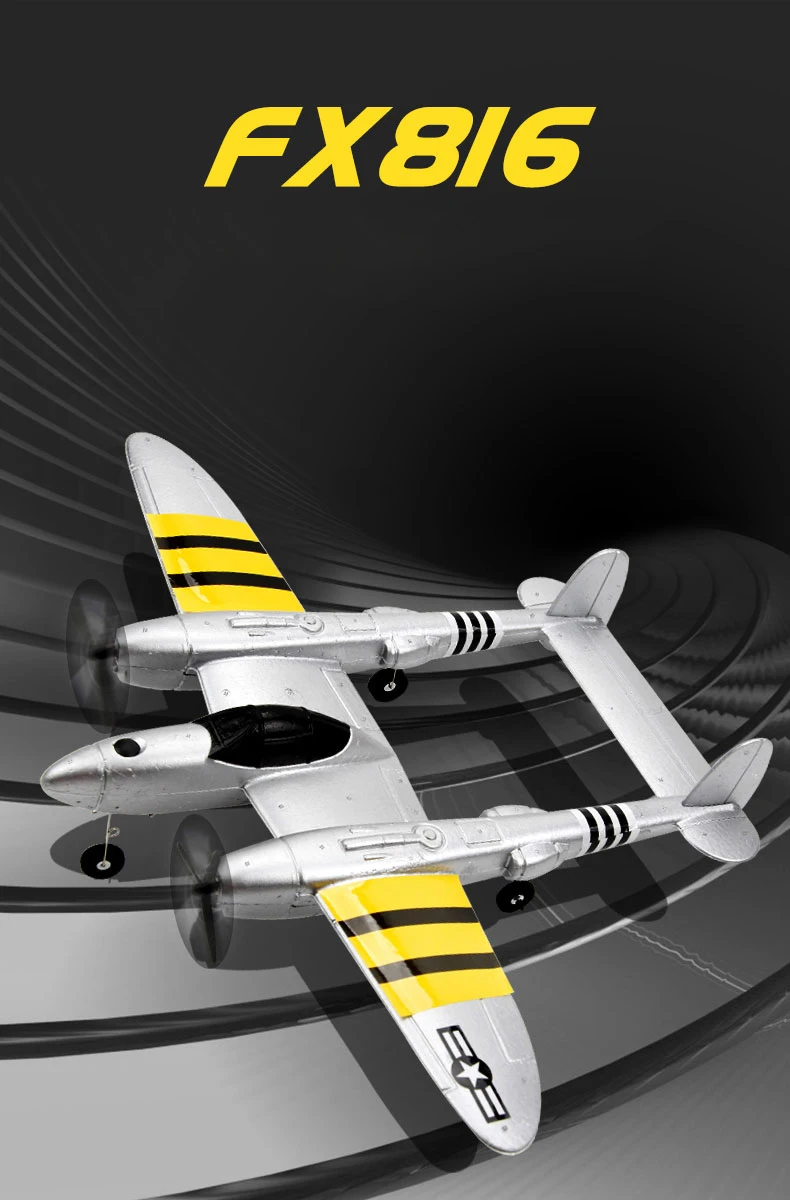 FX-816 P38 RC Airplane, Streamlined body ensures fast speeds and low wind resistance