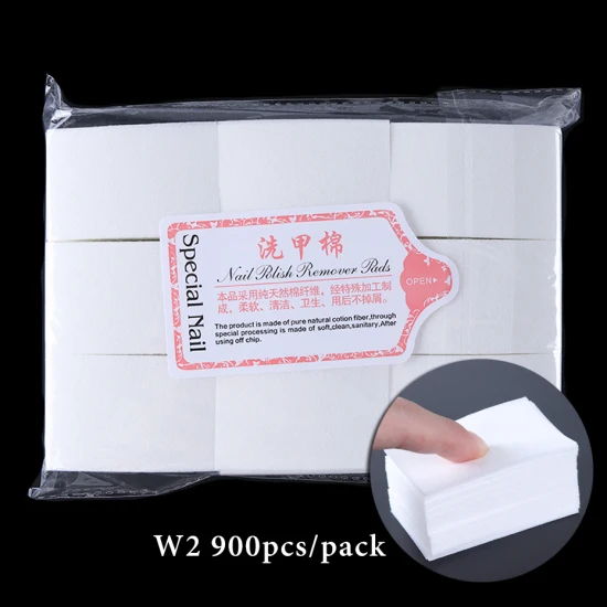 W2 900pcs Безворсовые салфетки для ногтей, хлопок, инструмент для снятия гель-лака с ногтей, салфетки, впитывающие салфетки, очиститель бумаги, маникюр, педикюр, Гель-лак, инструмент TR957 - Цвет: W2 900pcs