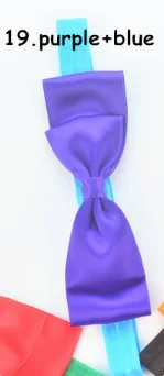 19 Factory direct children's hair band Princess double red bow hair rope baby headband full moon - Color: 19