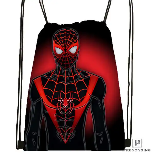 Drawstring Backpack Custom ultimate_spider_@ 01-man походная сумка на шнурке милый рюкзак для детей(черная спинка) 31x40 см#180611-03-124 - Цвет: Drawstring Backpack