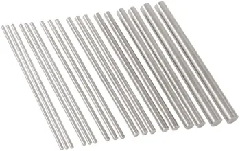 

18pc Assorted Steel Rod 2/2.5/3/4/5/6/8mm 304 Stainless Solid Round Lathe Bar Stock Shaft Linear Ground DIY Craft Tool L=300mm