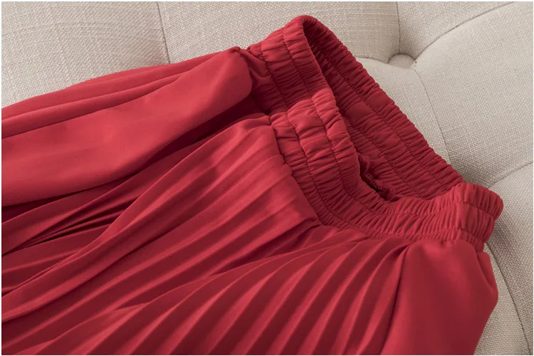 Весенняя и Осенняя модная повседневная женская юбка новая плиссированная юбка с высокой талией Женская юбка с эластичной резинкой на талии BF57