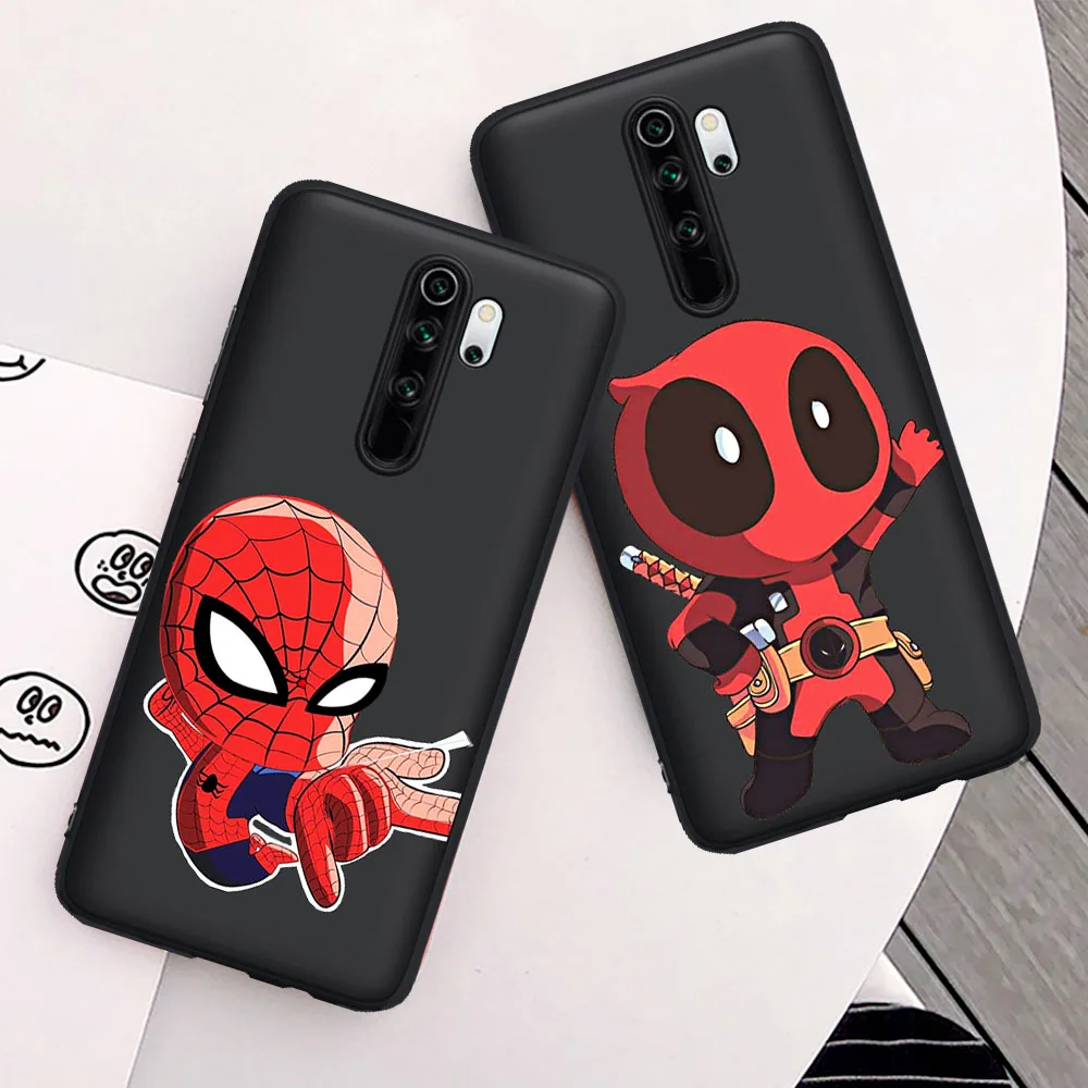 

Marvel Soft phone case For Coque Xiaomi Redmi Note 5 6 pro 7 8 8 Pro Mi 9T Pro K20 Pro case Spiderman Iron Man Batman Cover Capa