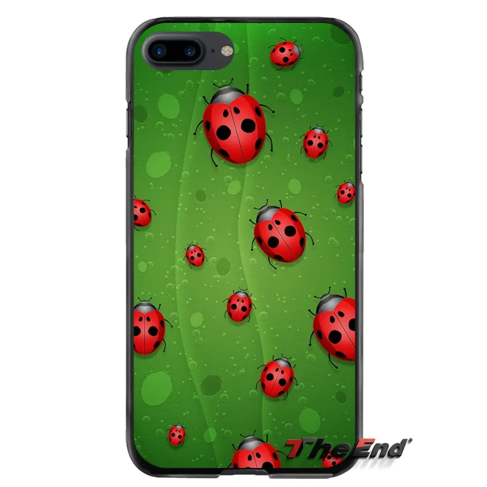 Для Apple iPhone 4 4S 5 5S 5C SE 6 6S 7 8 Plus X iPod Touch 4 5 6 аксессуары телефон оболочки чехлы пуговицы "Божья коровка"
