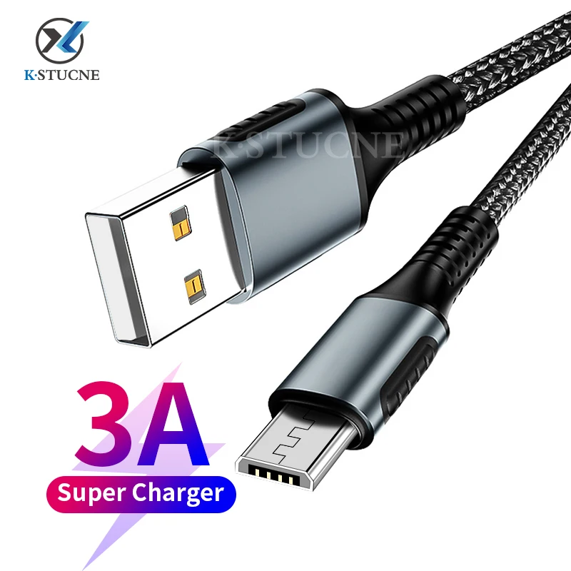 KSTUCNE Micro USB кабель для быстрой зарядки Microusb шнур для samsung S7 Xiaomi Redmi Note 5 Pro Android телефонный кабель Micro usb зарядное устройство