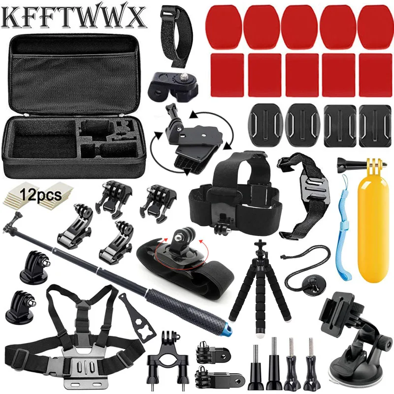 Kit Accessori Per Gopro Hero 12 11 10 9 8 7 6 5 4 3 2 Black Max Go Pro Session Yi 4K Sjcam Eken Osmo Akaso Apeman Accessorio
