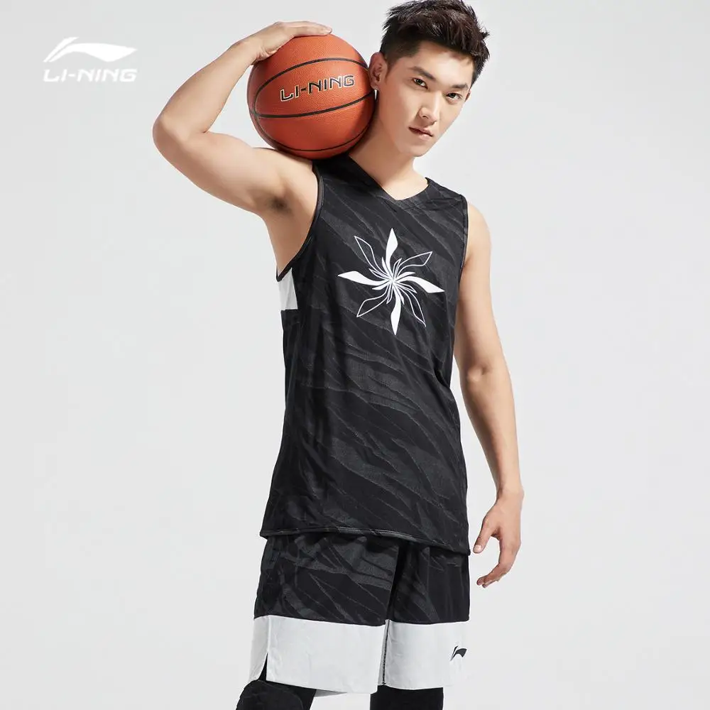 Li-Ning мужские баскетбольные серии жилет соревнования Топы дышащие Реверсивные без рукавов подкладка спортивные футболки AAYN287 MBS079