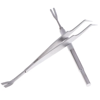

1pc Pet Treatment Tick Removal Tool Set Stainless Steel 2 in 1 Fork Tweezers Clip forCat Dog Supplies