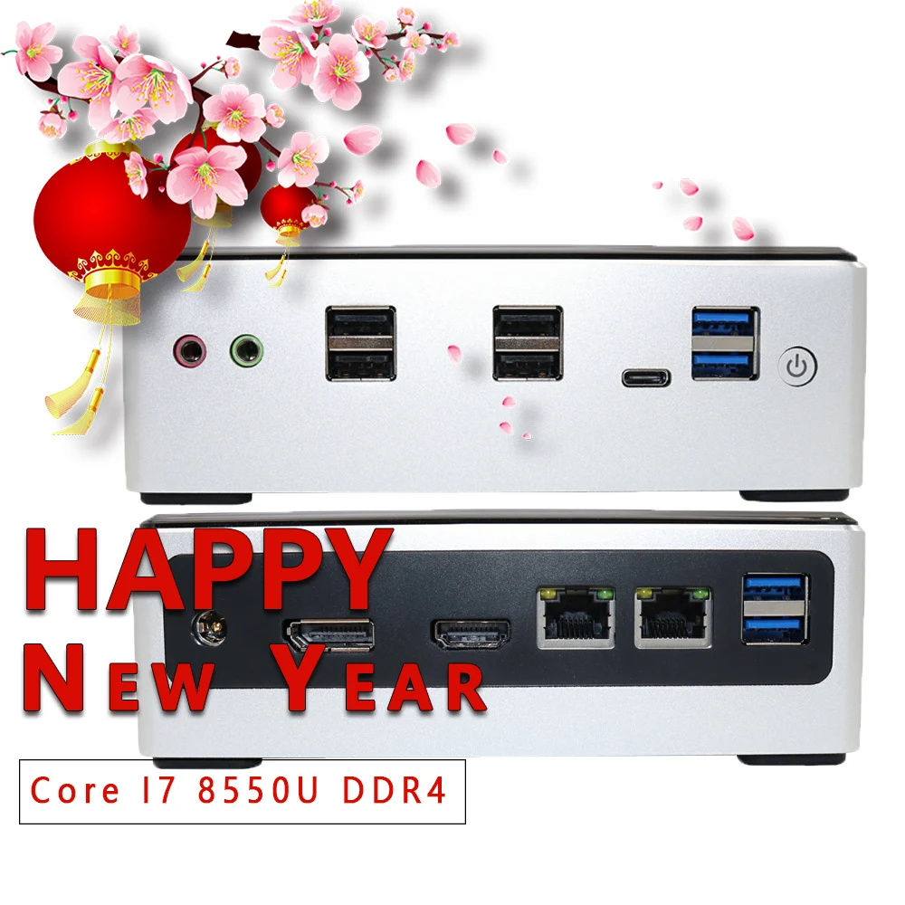  8th Gen Mini PC Intel i7 8550U i5 8250U 4 Core 8 Threads 2*DDR4 M.2 NVMe NUC Pocket Computer Win10 
