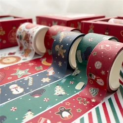 Papier de décoration dessin animé Washi Kawaii, 6 pièces/boîte, bande de masquage Washi, papeterie créative pour Scrapbooking et noël, fournitures scolaires 