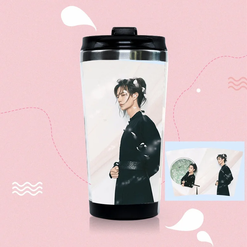 B Untamed Wei WuXian Lan WangJi чашка для воды Чэнь Цин Лин Сяо двухслойная бутылка для воды Zhan Wang Yibo звезда вокруг - Цвет: B