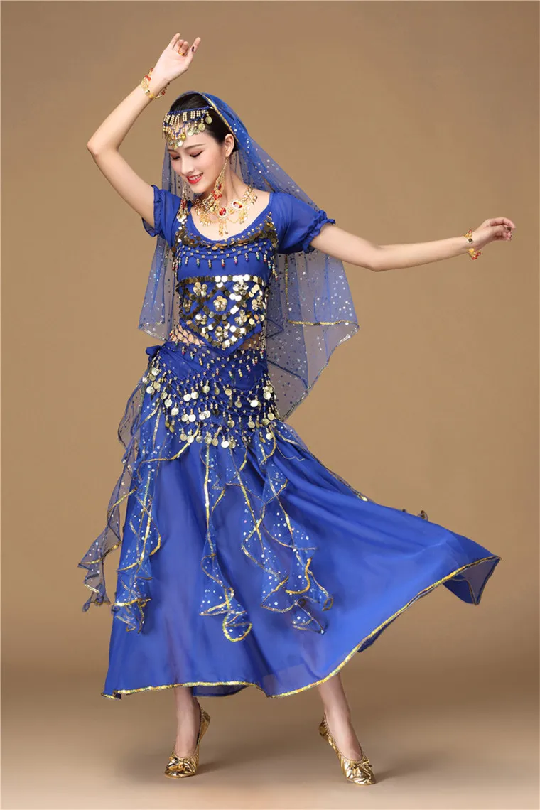New style Hot Sell 9 PCS Lady Belly Dance Dress Performance Indian Dance Clothing Belly Dance Costume Oriental Bollywood Costume
