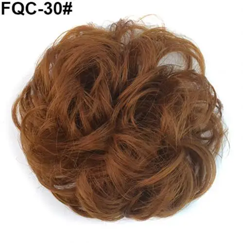 FQC30 Женщины грязный пончик шиньоны Волнистые волосы пучок Updo расширение конский хвост парик - Цвет: FQC30