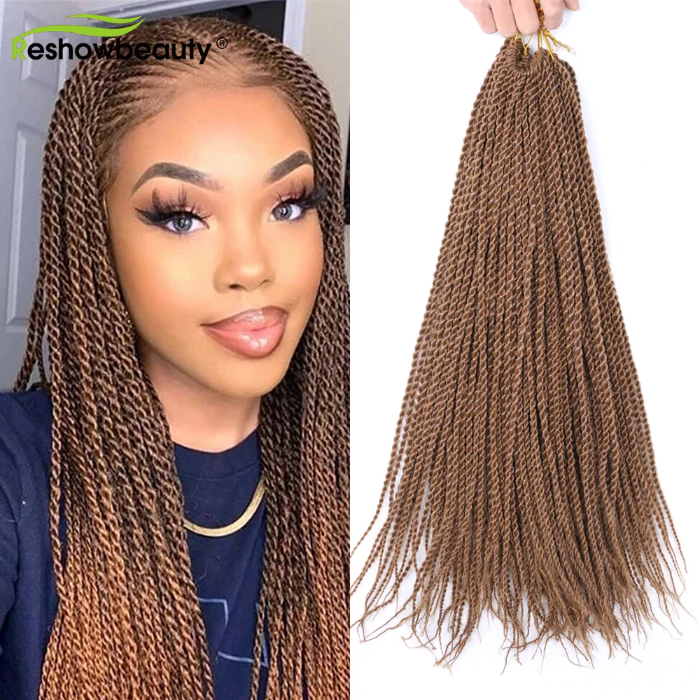 Сенегальские твист волосы удлинение 18 22 дюйма синтетические плетеные удлинители 30 нитей/упаковка крючком