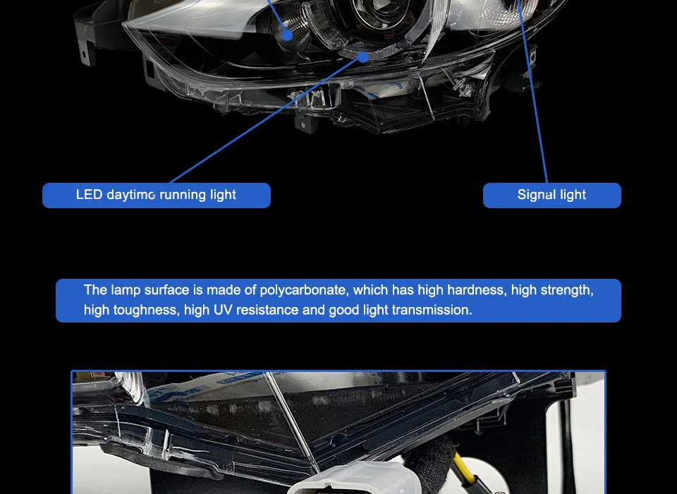 Фара для автомобиля Mazda 6 Atenza 2013- фары Противотуманные фары Дневные ходовые огни DRL H7 светодиодный Биксеноновая лампа автомобильные аксессуары