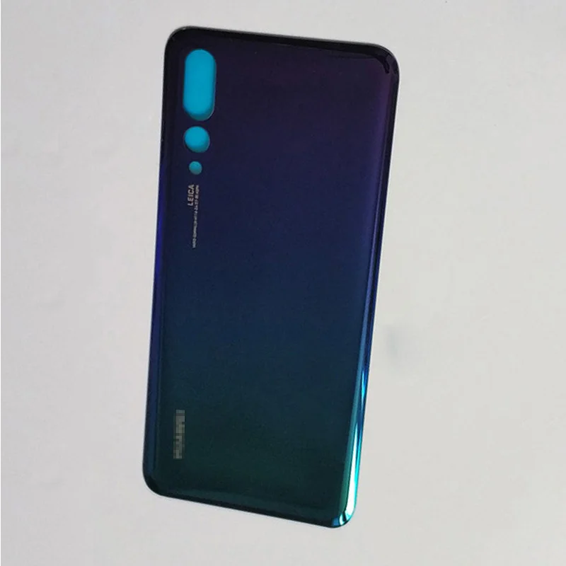 Задняя крышка батареи Чехол для huawei P20 Pro 3D стекло Задняя Дверь Корпус чехол Замена для huawei P20pro с логотипом - Цвет: Blue-Purple
