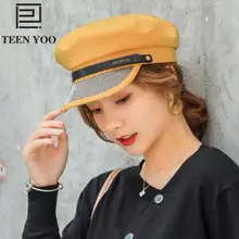 Сетчатый красный ретро Британский армейские кепки женский осенне-зимний топ на плоской подошве военная шляпа для девочек Уличная Повседневная ветряная портретная берет матросский