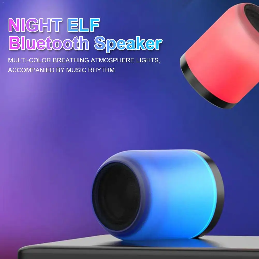 Wireless Bluetooth 5.0 Speaker Mini Audio-visual Loudspeaker Colorful Breathing Atmosphere Lights Waterproof Dustproof SoundBox
