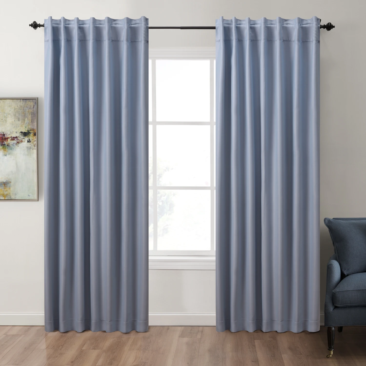 Solid Color Thermal Insulated 90% + Blackout Curtains for Living Room Bedroom Gray Black Blue Thick Window Curtain Treatment