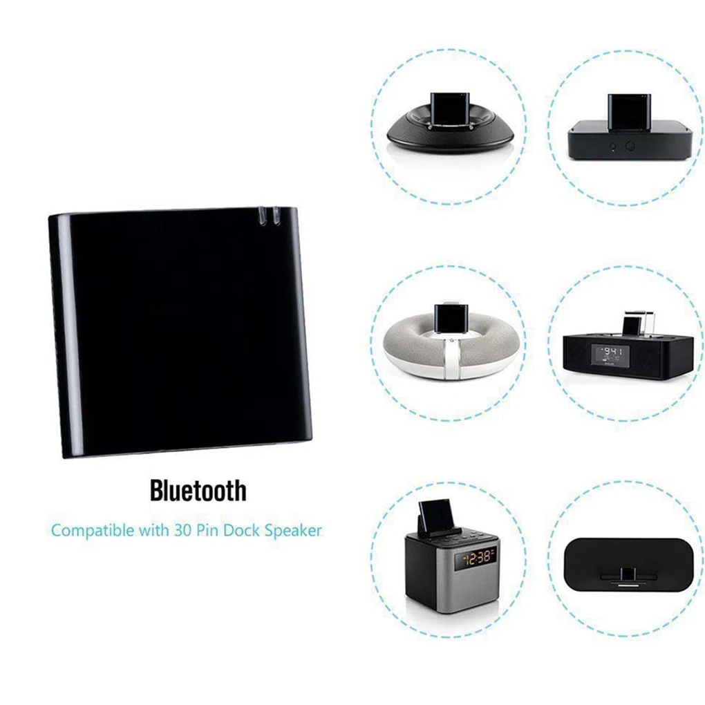Wireless Bluetooth Stereo 4.1 Music Receiver Audio Adapter For Iphone iPod 30 Pin Dock Speaker