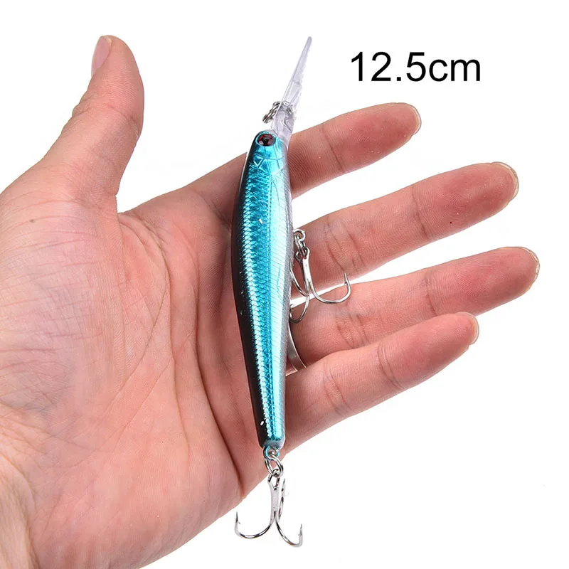 

1pcs 12.5cm 14g Japan Hard Bait Laser Minnow Fishing Lure Pesca Hooks 3#