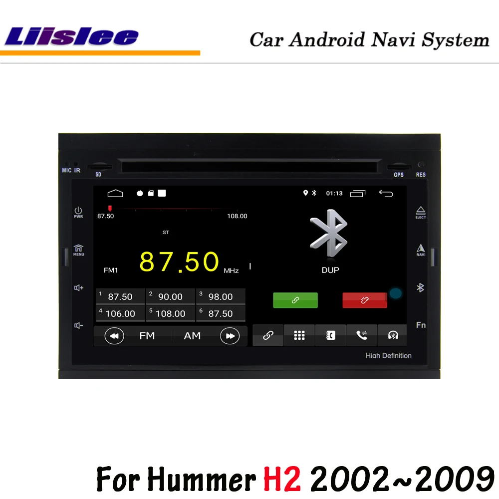 Perfect Liislee Car Android 9.1 up For Hummer H2 2002~2009 Radio Carplay BT Wifi Screen GPS NAVI Map Navigation Video Multimedia System 2
