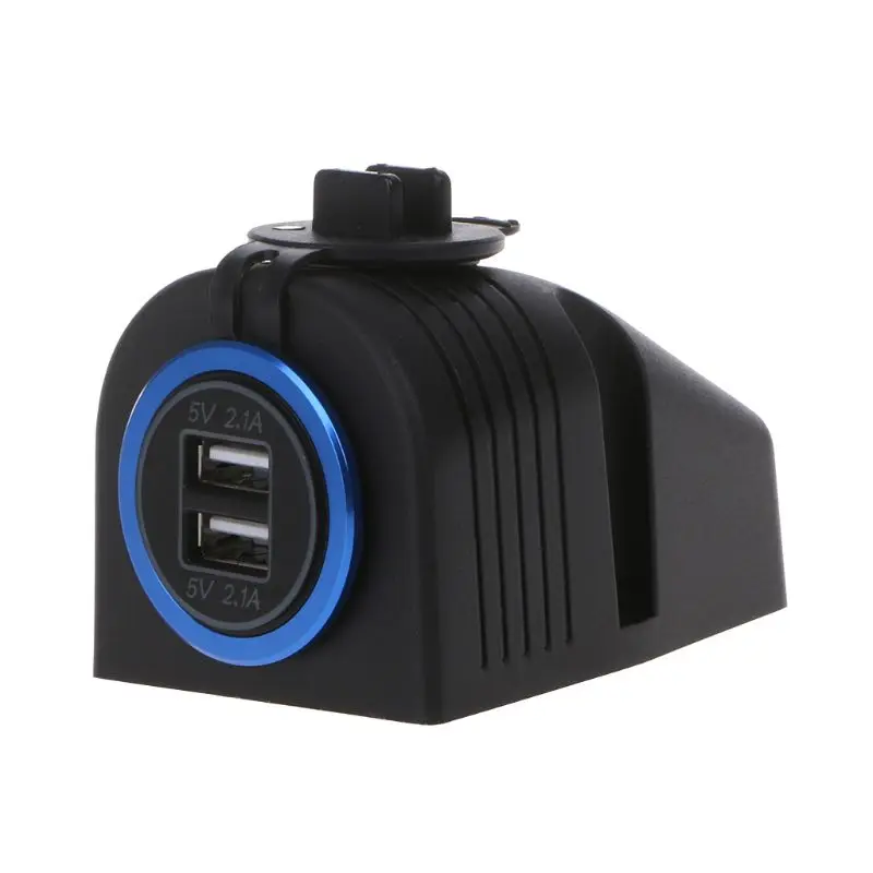 12V 24V до 5V 2.1A двойной зарядное устройство USB Мощность адаптер Закрытая основа для автомобилей Грузовик Мотоцикл отражатели ATV для смартфона gps планшет