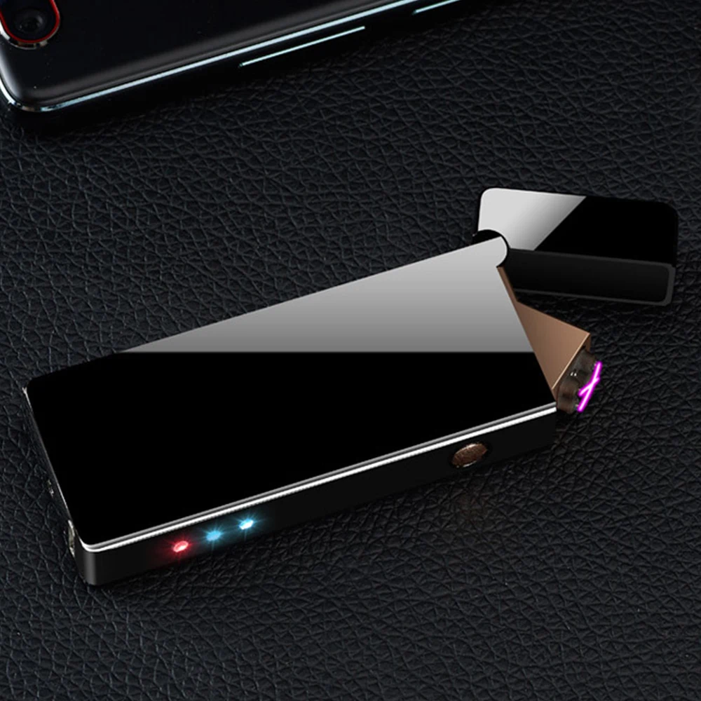 

New Plasma Lighter Windproof Electronic Cigarette Lighter Double Arc Cigar Lighters LED Power USB Charging Pulse Lighters DA
