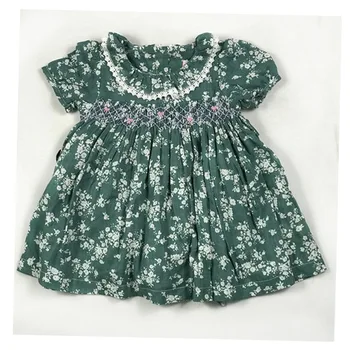 

Infant Baby Girls Smock Doll Princess Cotton Plaid Dress Newborn Toddler Girl Print Floral Classical blue Dresses Baby Clothes