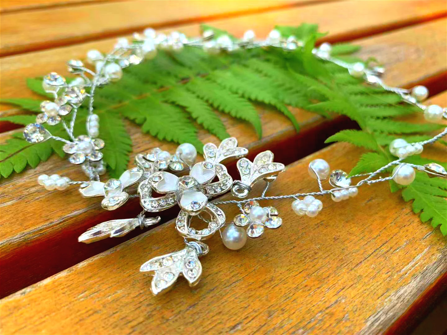 Bridal Hair Accessories Romantic Flower Hair Jewelry Rhinestone Handmade Headband Women Hair Ornaments for Bride