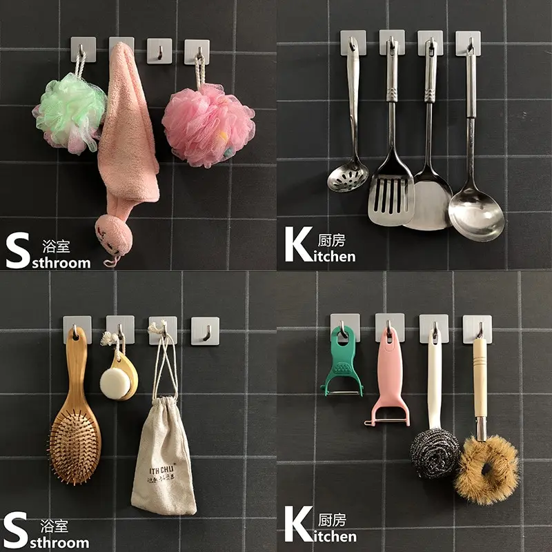 304 Stainless Steel Hanging Adhesive Hooks Wall Hanger 304, multi purpose hooks,metal hook,adhesive wall hook,kitchen hooks,self adhesive hooks,wall organizer hook,wall mount hooks