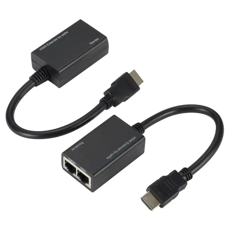 HDMI удлинитель к RJ45 CAT5e CAT6 конвертер 1080P для сети Ethernet LAN повторитель адаптера RJ45| |