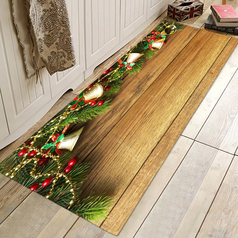 Christmas mat b Рождественский коврик, Рождественский праздничный коврик, рождественские вечерние коврики, домашние фланелевые Нескользящие впитывающие мягкие коврики - Цвет: Christmas mat b